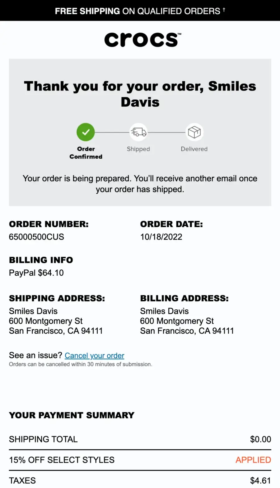 Crocs transactional email rebuild