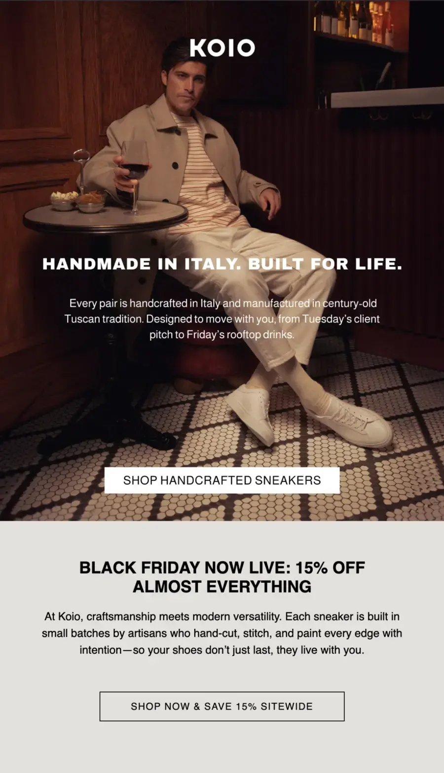 Koio promotional email rebuild